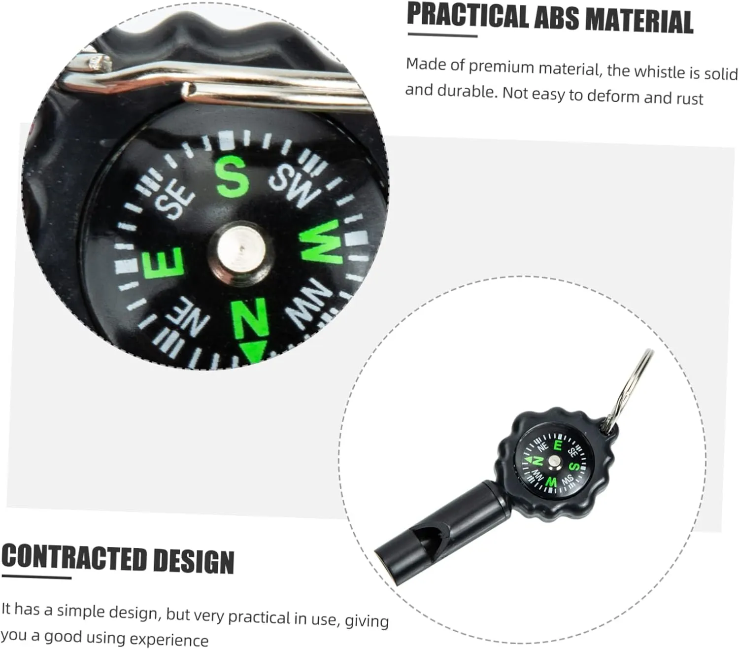 Kisangel 6 Pcs Whistle Multifunction Abs Survive