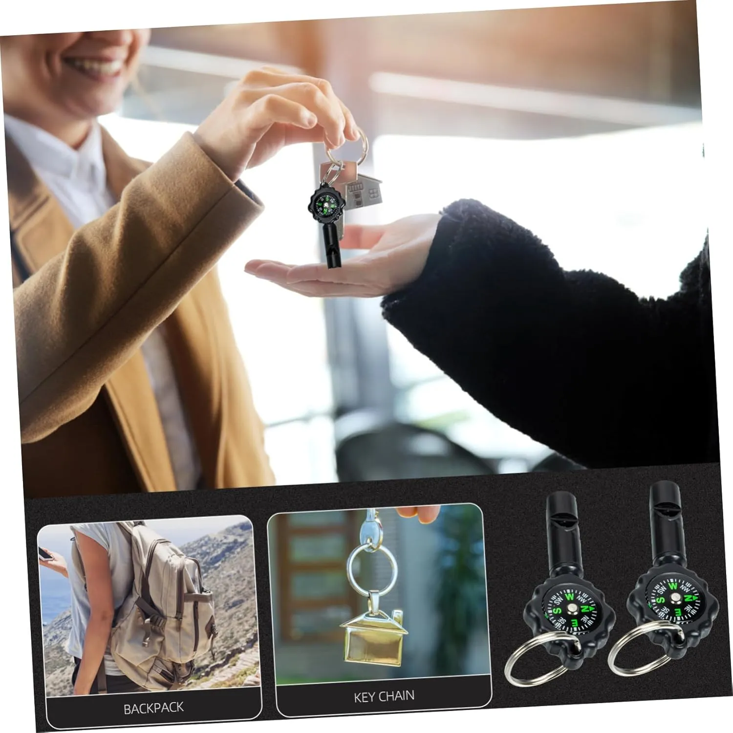 Kisangel 6 Pcs Whistle Multifunction Abs Survive