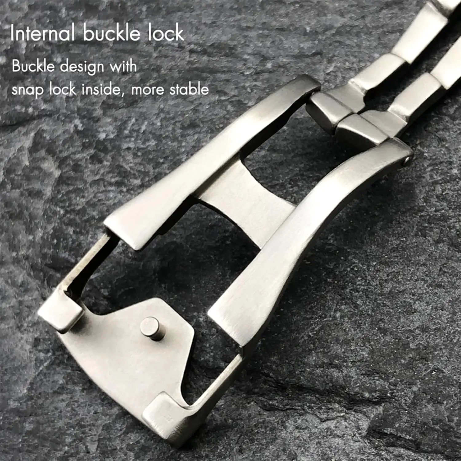KLVN Deployment Watch Buckle Folding Clasp 16mm 18mm 20mm for Omega Leather Strap Rubber Band 316L Steel Black Silver Accessories