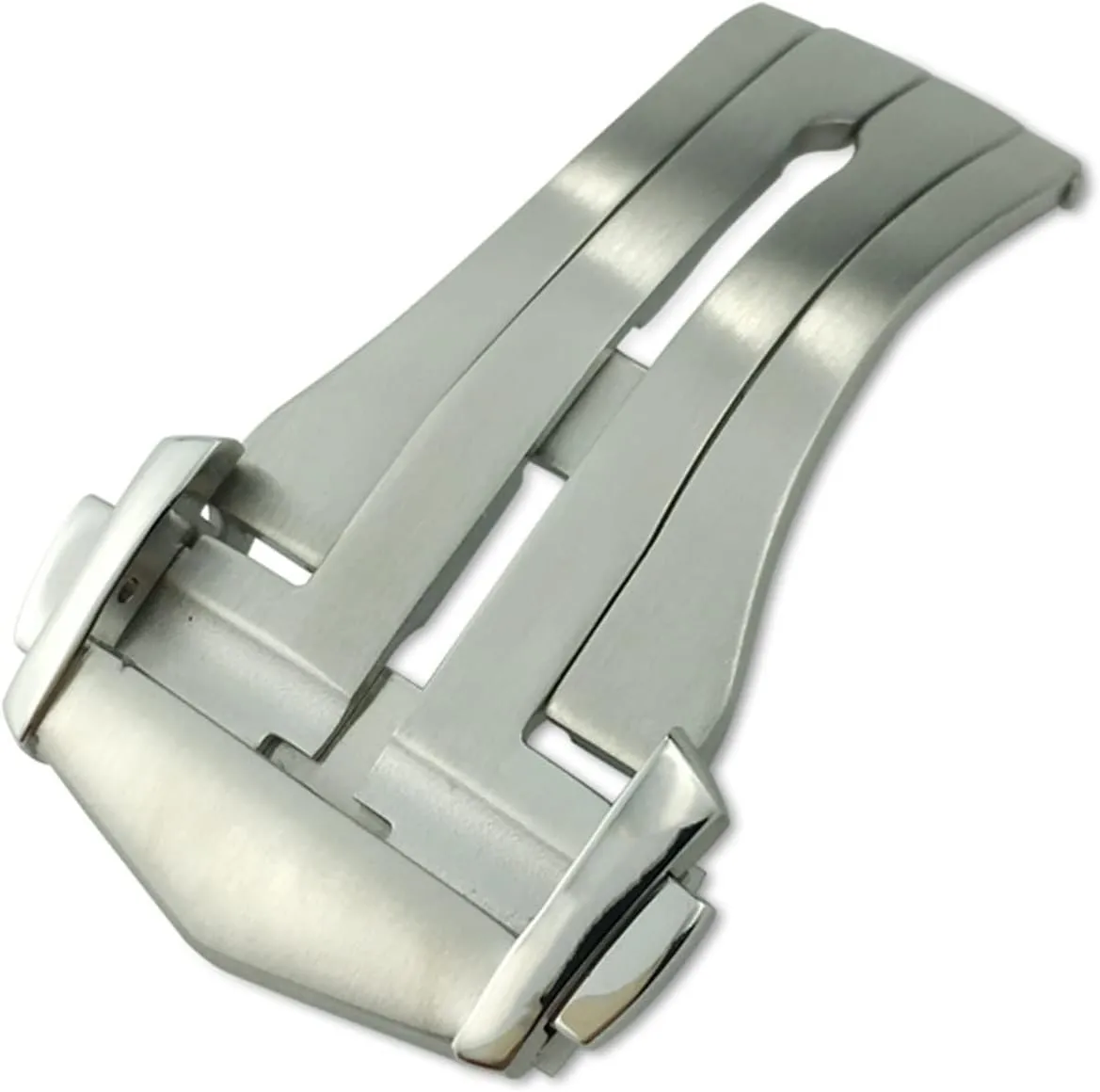 KLVN For Omega Leather Rubber Watch Strap Deployment Folding Clasp Accessories 18MM 20MM Quality Pointed Stainless Steel Bracele Buckle