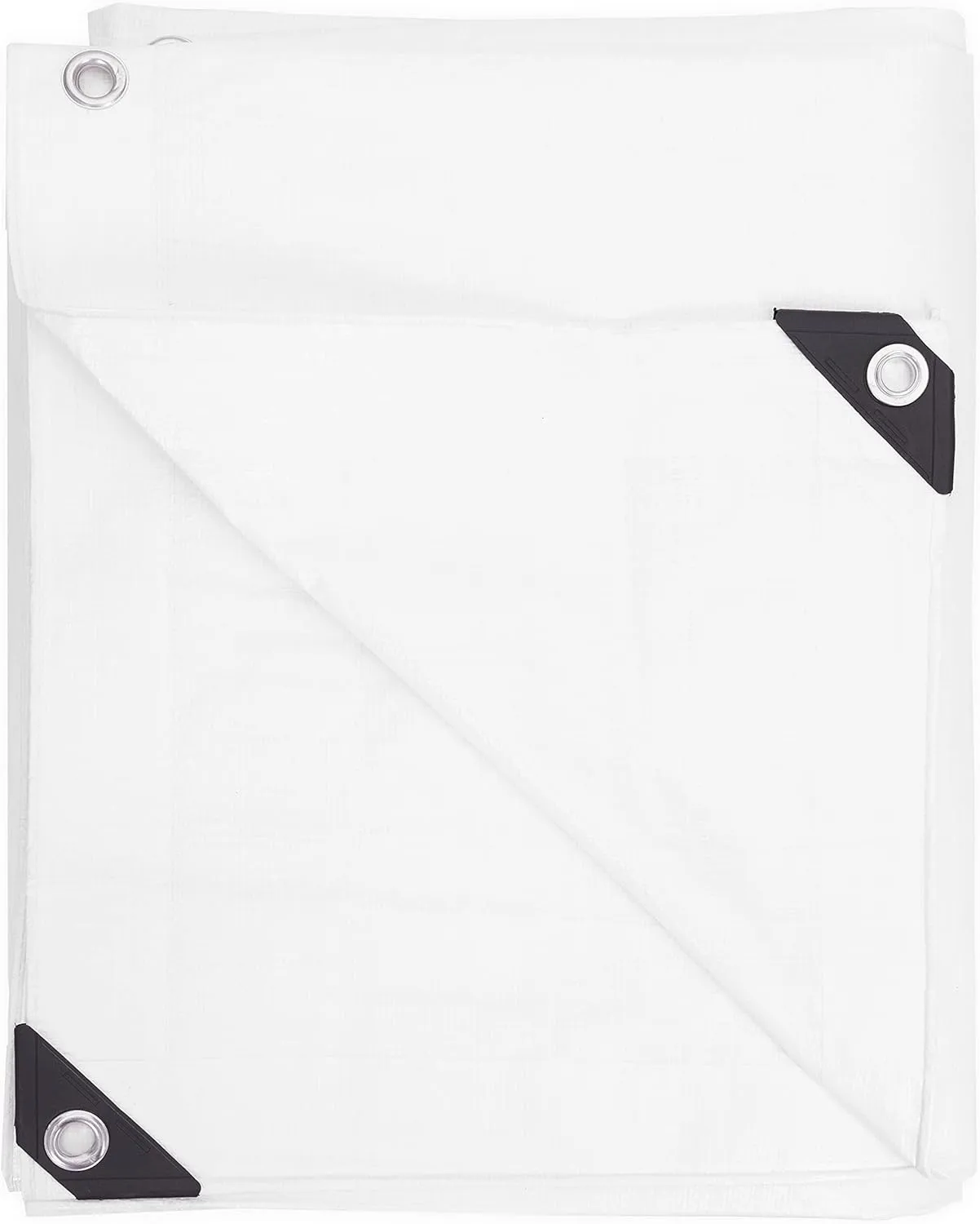 Kotap 12 x 25 Ft. Heavy-Duty Protection/Coverage Tarp, Superior Weave for Greater Longevity 8-mil, Multi-Use, Waterproof, White, 1-Pack (TRW-1225)