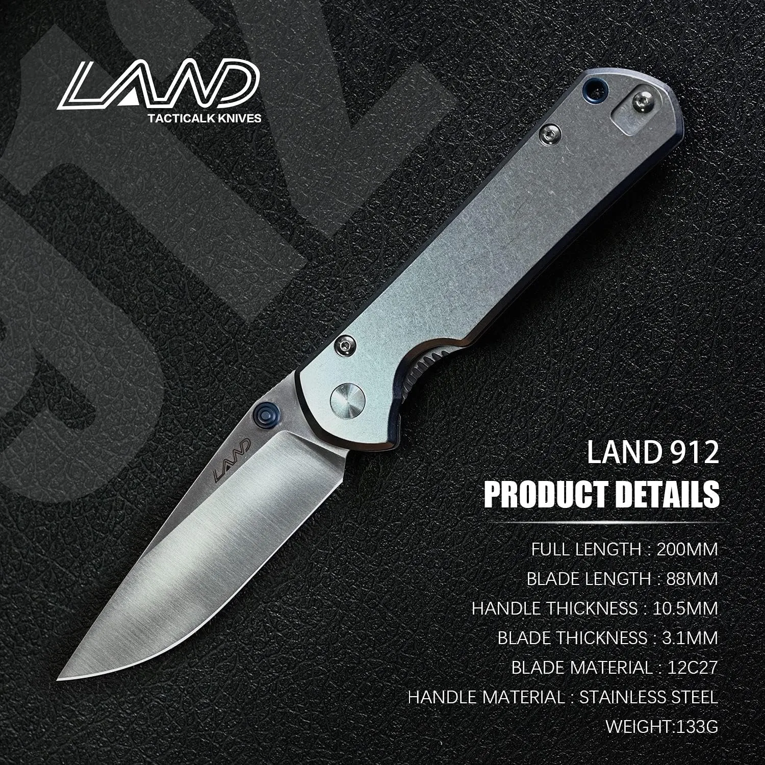 LAND Outdoor Hunting Survival Camping EDC Tool Pocket Folding Knife (912)