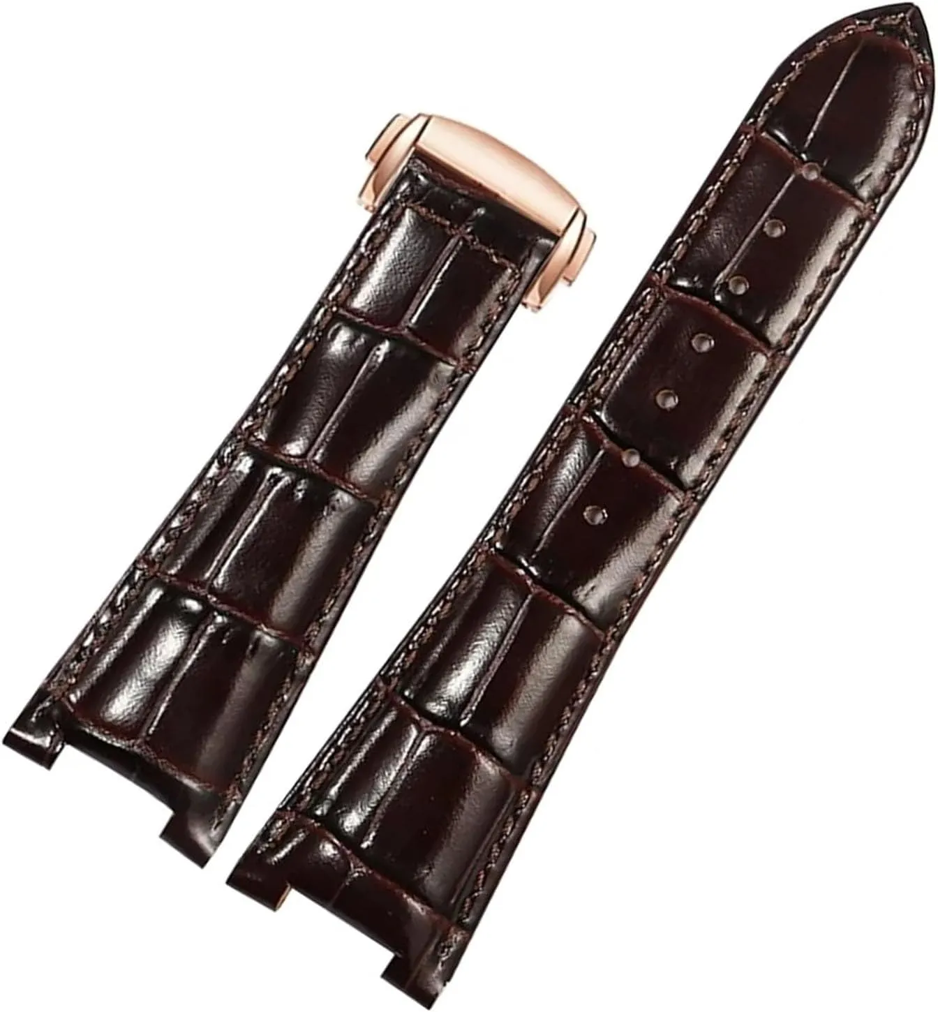 Leather Watch Strap For Omega Constellation Series Men Concave Interface Watchband With Folding Buckle