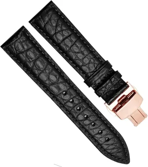 Leather watchband for any brand wristband watch straps with folding clasp