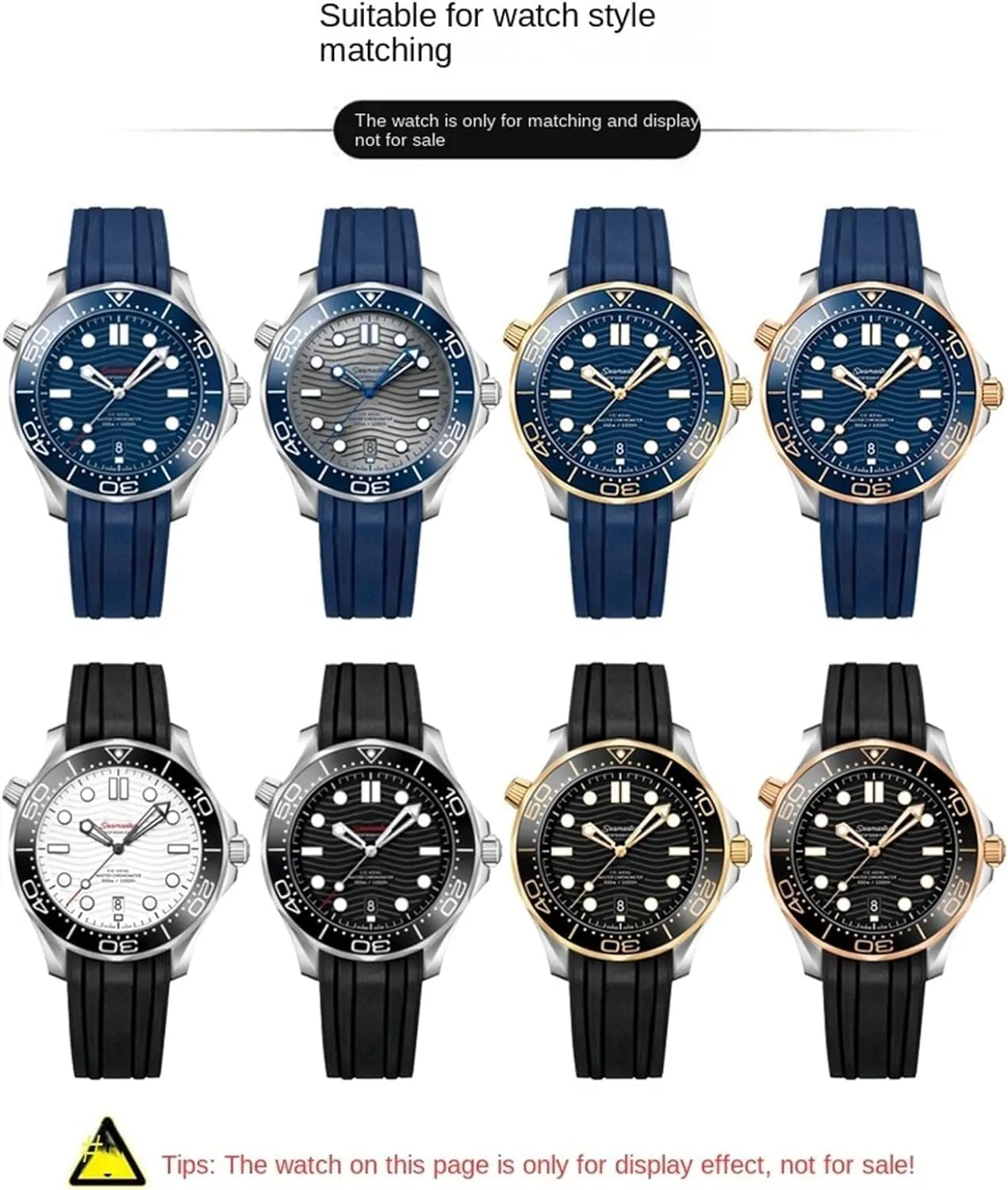 Leather watchband for any brand wristband watch straps with folding clasp