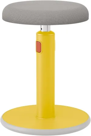 Leitz Active Sit Stand Stool - Ergonomic Height Adjustable 46cm to 79cm Wobble Chair, Round Swivel Office Desk Seat, Ergo Cosy Range, Warm Yellow, 65180019