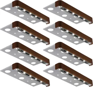 LEONLITE 8-Pack Classic Series 7 Inch LED Hardscape Lighting, Retaining Wall Lights, LED Landscape Lighting, 12V Paver Light Low Voltage, 1.5W Outdoor Step Lights, 5000K Daylight, ETL