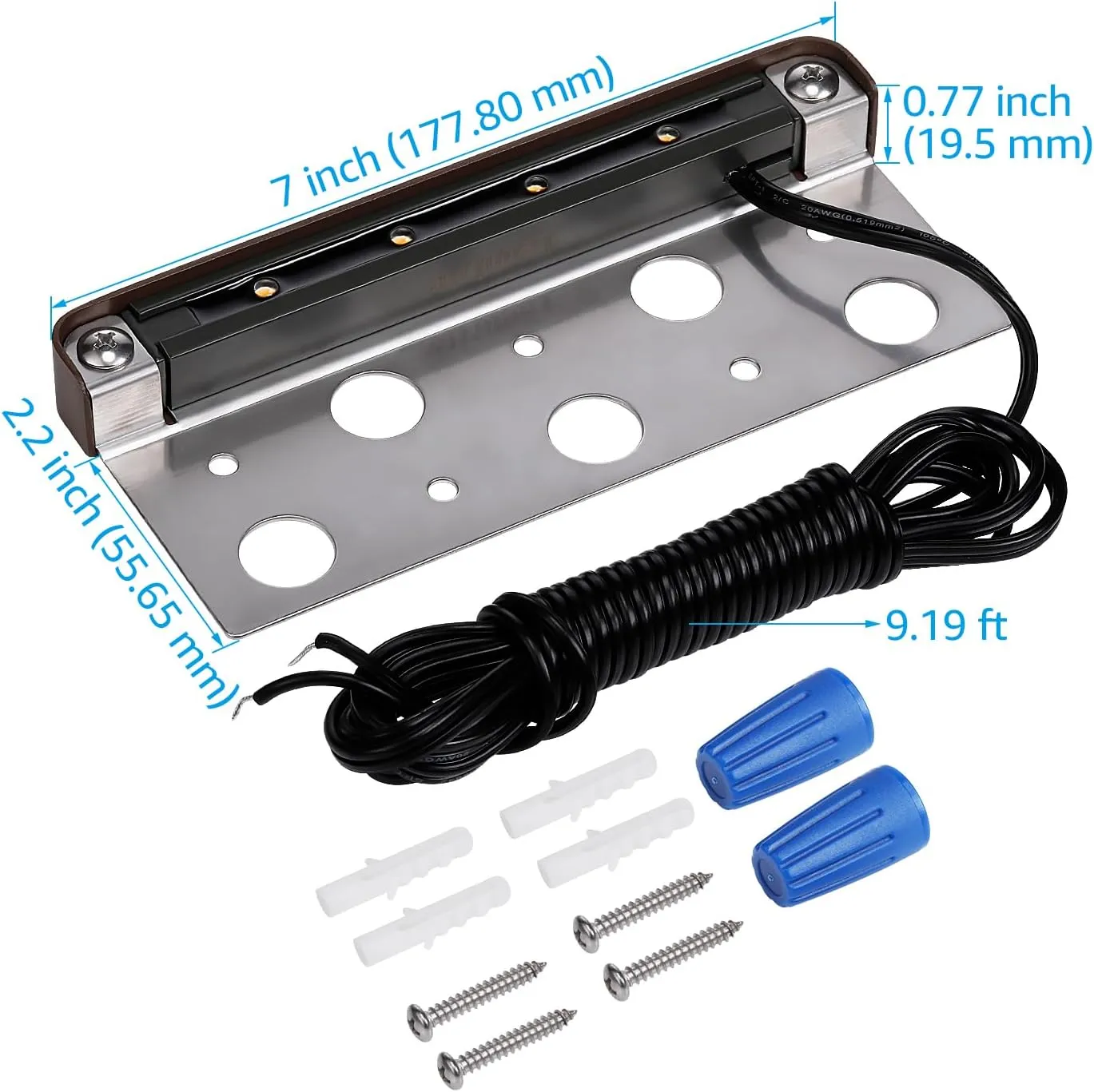 LEONLITE 8-Pack Classic Series 7 Inch LED Hardscape Lighting, Retaining Wall Lights, LED Landscape Lighting, 12V Paver Light Low Voltage, 1.5W Outdoor Step Lights, 5000K Daylight, ETL