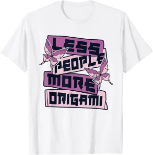 Less People More Origami Owl Paper Crane Folding Origami T-Shirt