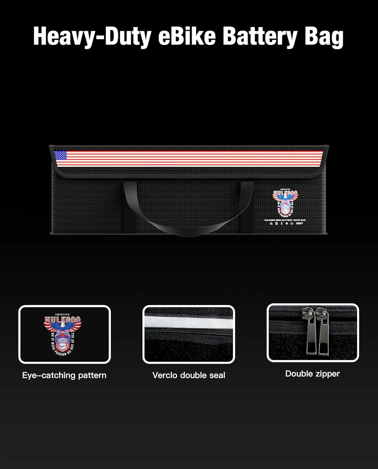 LiFePO4 Lithium Battery Fireproof Safe Bag Large Capacity Explosion-Proof Container LiPO Guard Protective Case Waterproof Storage Box(16 * 4.7 * 5 inch)