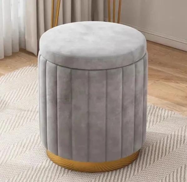 Light Luxury Makeup Stool - Round Bedroom Stool, Sofa Stool & Dressing Table Stool with Storage