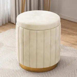 Light Luxury Makeup Stool - Round Bedroom Stool, Sofa Stool & Dressing Table Stool with Storage