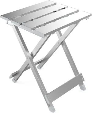 Lightweight Aluminum Alloy Folding Stool Stable Aesthetic Portable Foldable Design Supports 100KG Fishing Camping Outdoor Garden Picnic Hiking