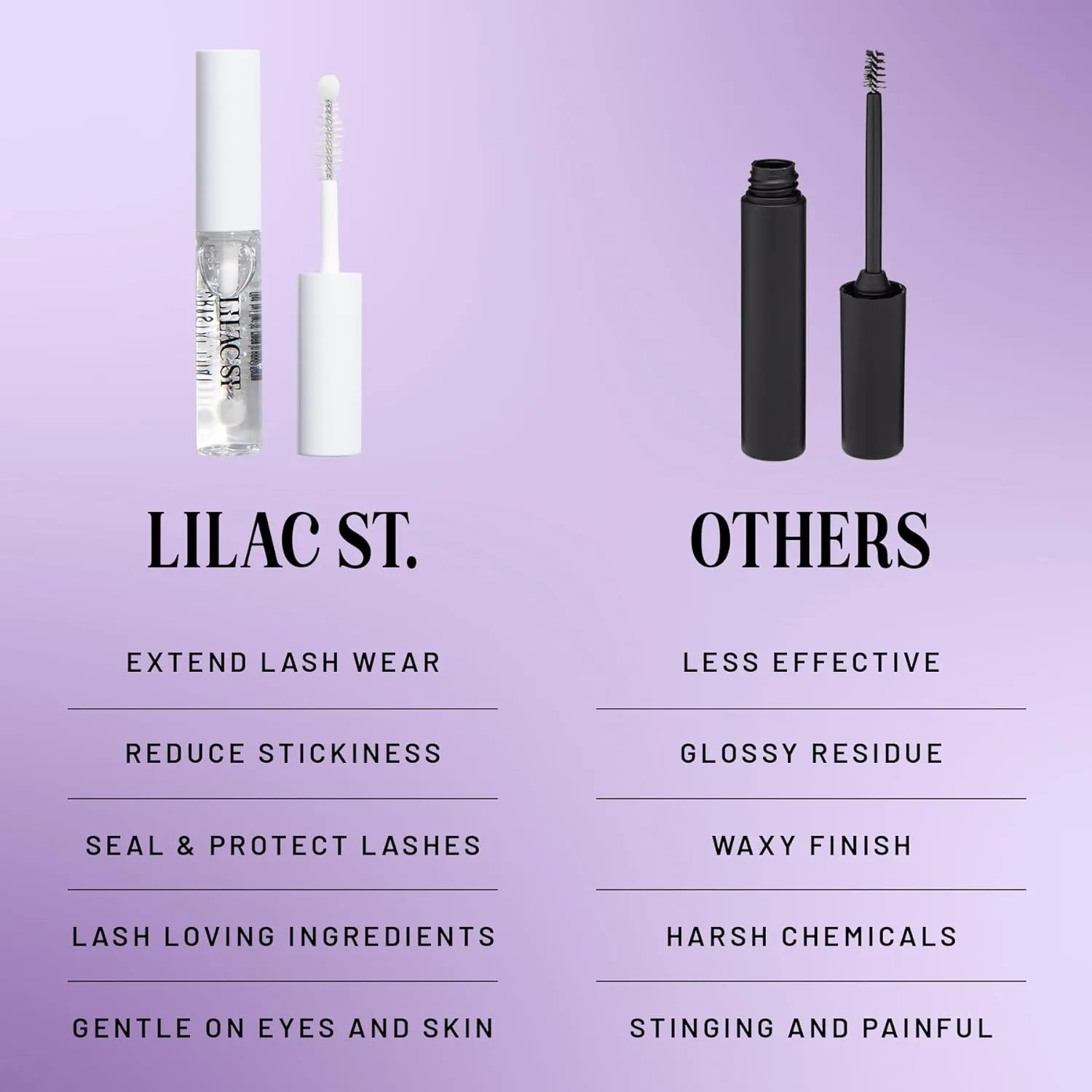 Lilac St. - Lilac Lash Crystal Coat - Glossly & Clear Lash Sealant - Long Lasting Lash Application - Extend Wear - Brush Applicator Tip - Waterproof - Cruelty Free, Vegan, Women Founded