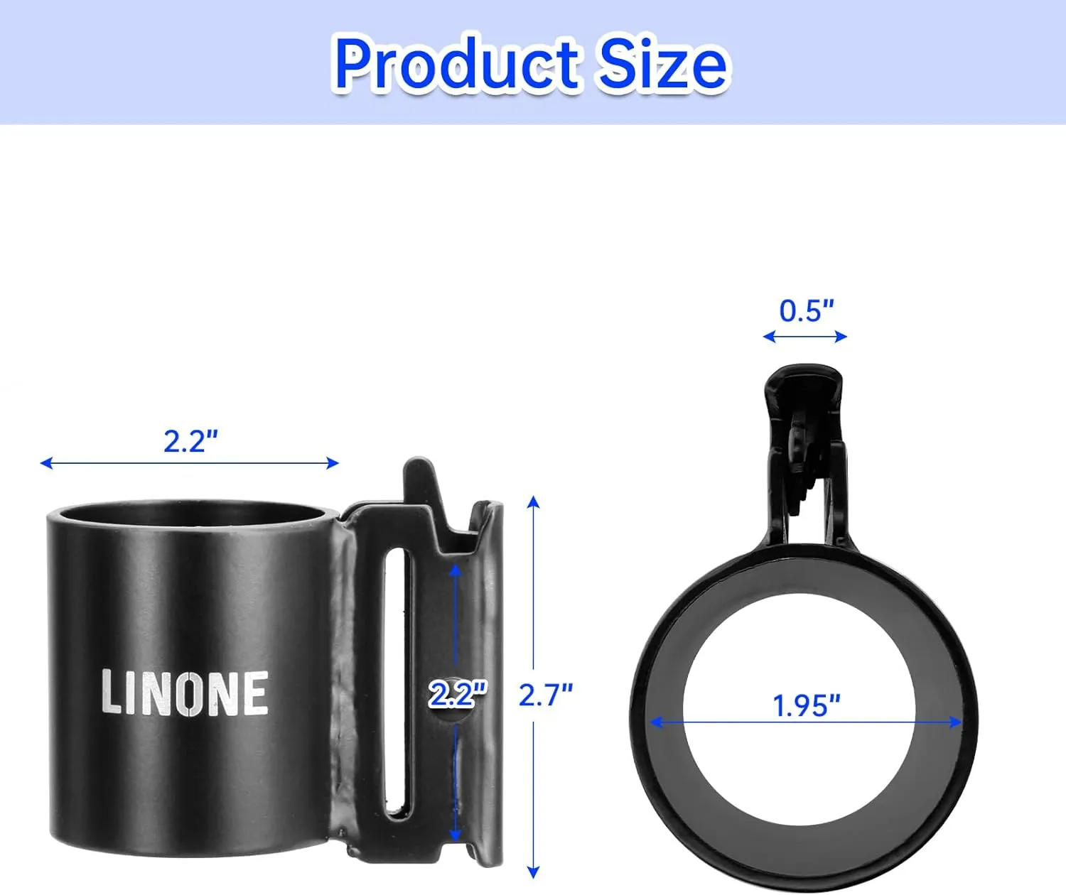 Linone 6 Pack E-Track Tool Holders, E Track Heavy Duty Circular Tube Tool Holder Organizer for Enclosed Trailer, E Track Circular Tube Hangers to Keep Rakes, Broom|E Track Shovel Holder