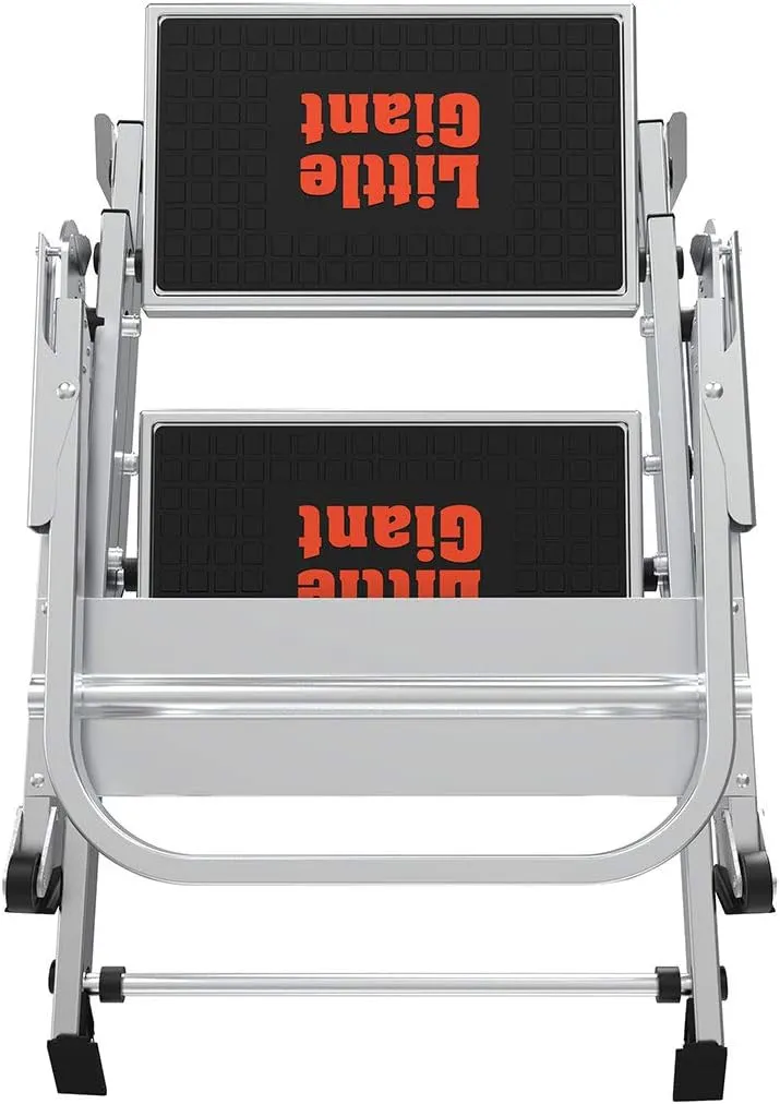 Little Giant Ladders, Safety Step, 2-Step, 2 foot, Step Stool, Aluminum, Type 1A, 300 lbs weight rating, (10210BA), Gray
