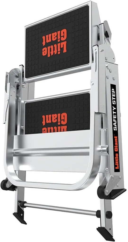 Little Giant Ladders, Safety Step, 2-Step, 2 foot, Step Stool, Aluminum, Type 1A, 300 lbs weight rating, (10210BA), Gray