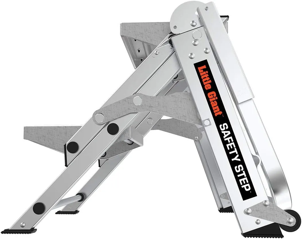 Little Giant Ladders, Safety Step, 2-Step, 2 foot, Step Stool, Aluminum, Type 1A, 300 lbs weight rating, (10210BA), Gray