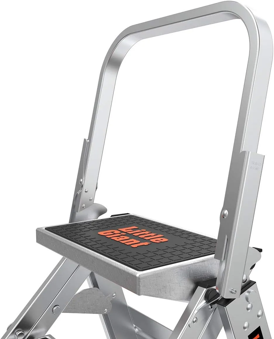 Little Giant Ladders, Safety Step, 2-Step, 2 foot, Step Stool, Aluminum, Type 1A, 300 lbs weight rating, (10210BA), Gray