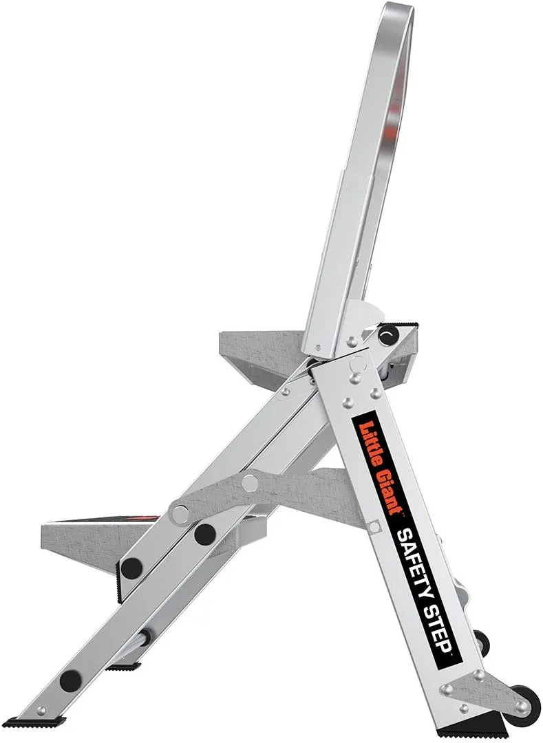 Little Giant Ladders, Safety Step, 2-Step, 2 foot, Step Stool, Aluminum, Type 1A, 300 lbs weight rating, (10210BA), Gray