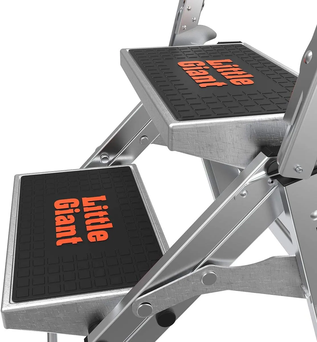 Little Giant Ladders, Safety Step, 2-Step, 2 foot, Step Stool, Aluminum, Type 1A, 300 lbs weight rating, (10210BA), Gray