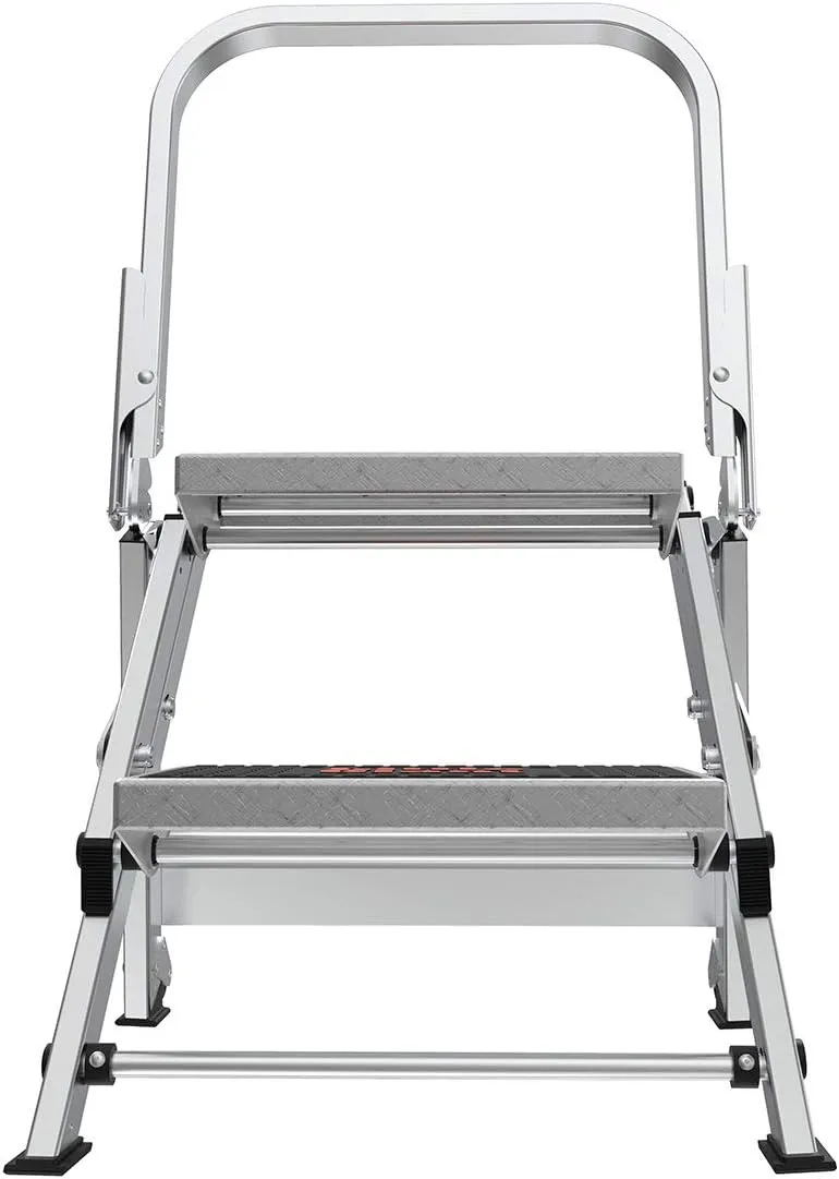 Little Giant Ladders, Safety Step, 2-Step, 2 foot, Step Stool, Aluminum, Type 1A, 300 lbs weight rating, (10210BA), Gray