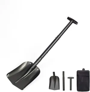 Lixada Telescopic Snow Shovel Lightweight 3 Adjustable Height Settings, Sport Utility Shovel Retractable Durable Camping Shovel Snow Removal Tool for Snow Shoveling Gardening Backpacking Hiking