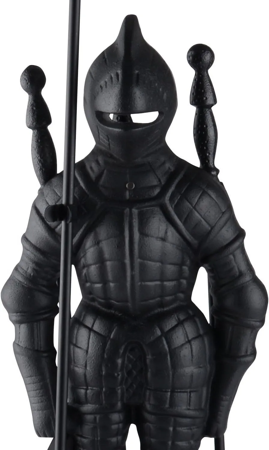 Lizh Metalwork Dark Knight Fireplace Tool Set,Black Cast Iron