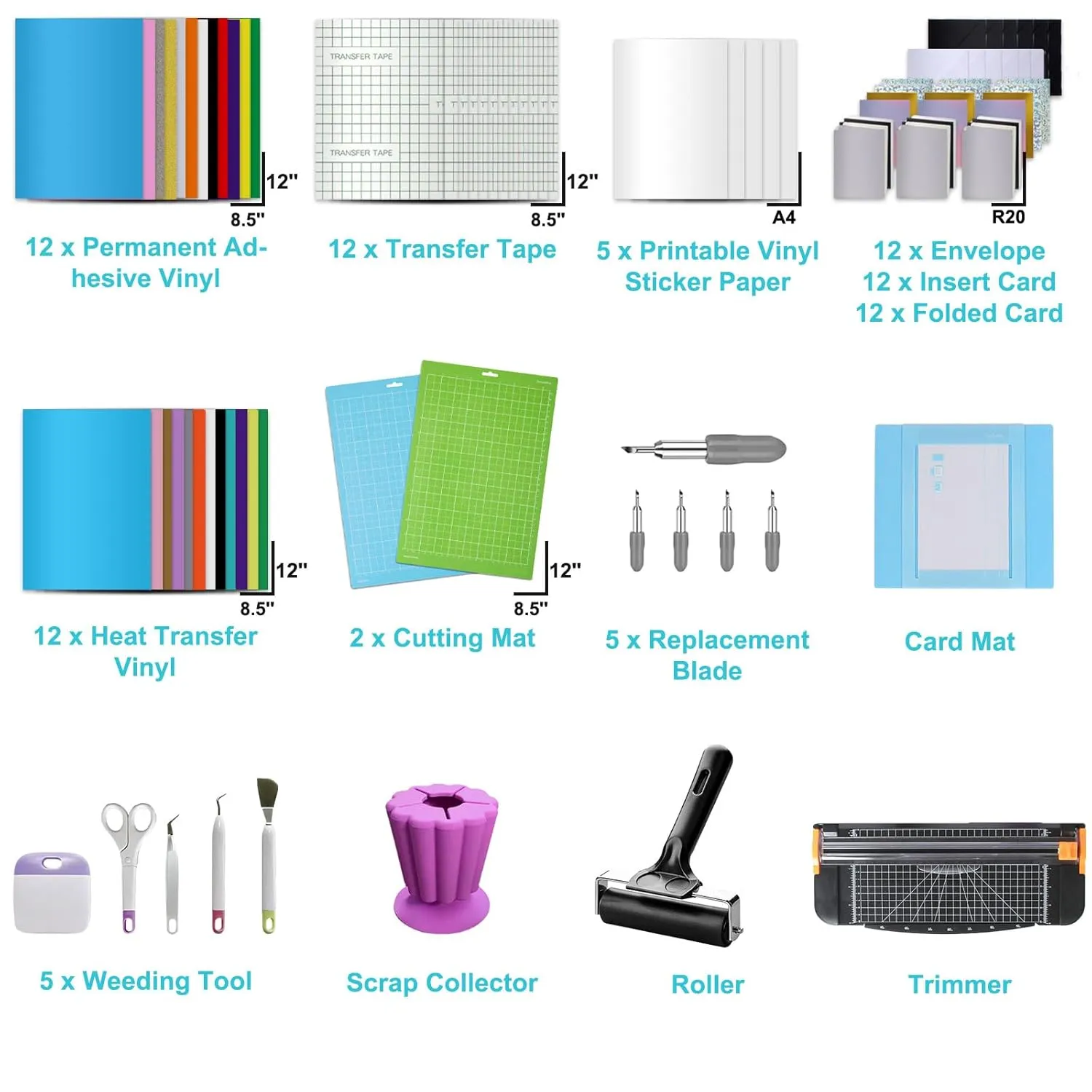 LOPASA Starter Kit for Cricut Joy Xtra Machine, Extra Bundle for Beginners, 8.5 x 12 Xtra Size Accessories and Supplies for Newbies, All Essential Tools and Material(Complete Bundle)