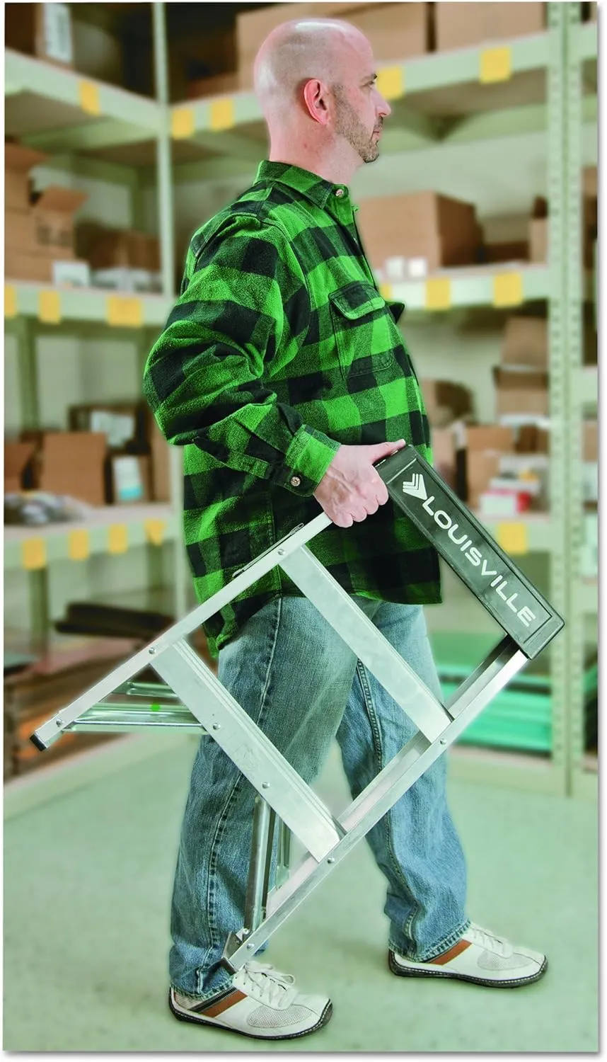 Louisville Ladder 2-Foot Aluminum Step Stool Industrial, 300-Pound Load Capacity, Type IA, AS3002