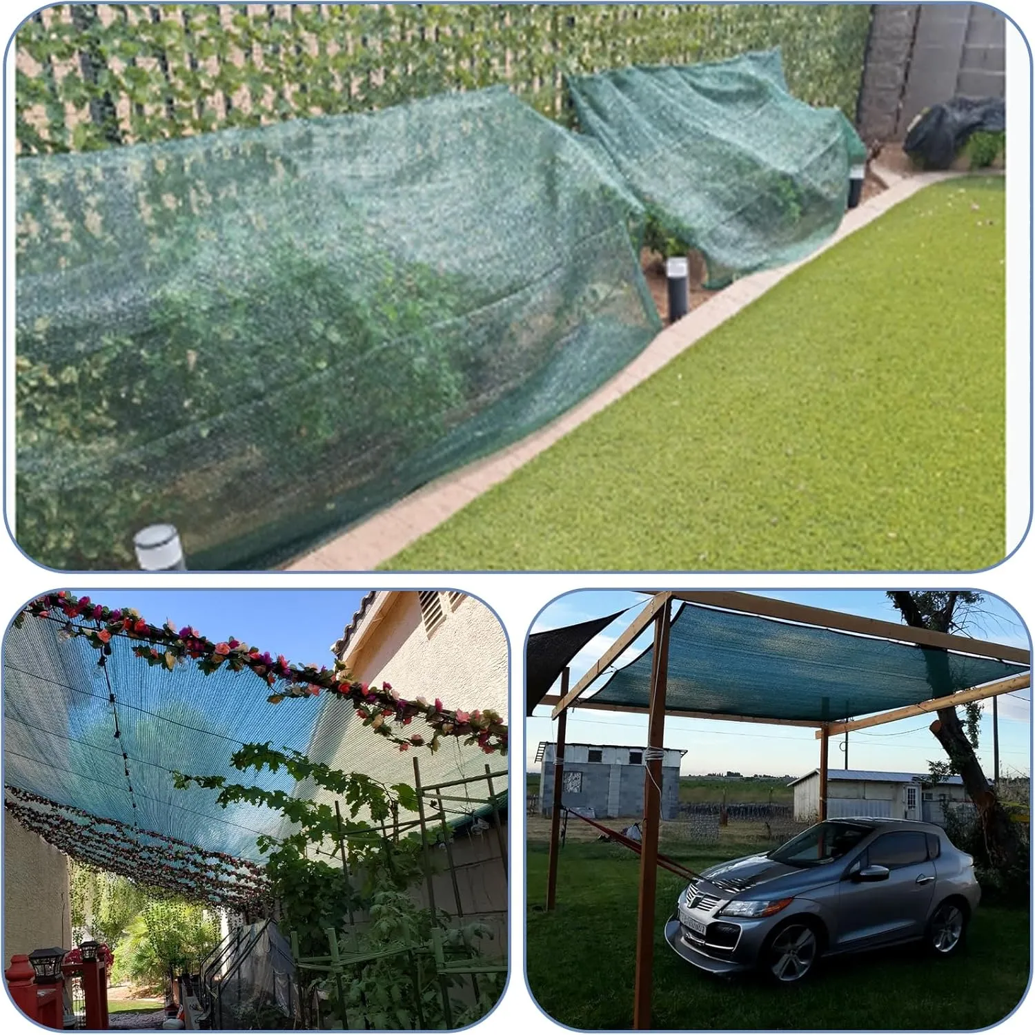 LOVE STORY 10x12FT 55% Green Shade Cloth Sun Shade Net UV Resistant Mesh Tarp Plant Cover Sunblock Net for Garden,Greenhouse,Vegetables,Flowers