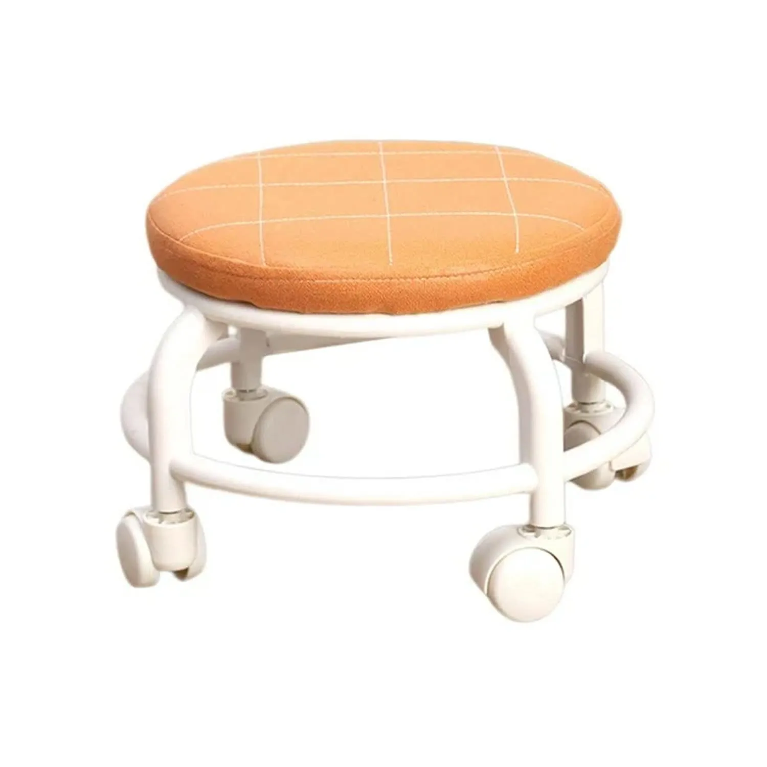 Low Height Rolling Stool with 360° Swivel Wheels