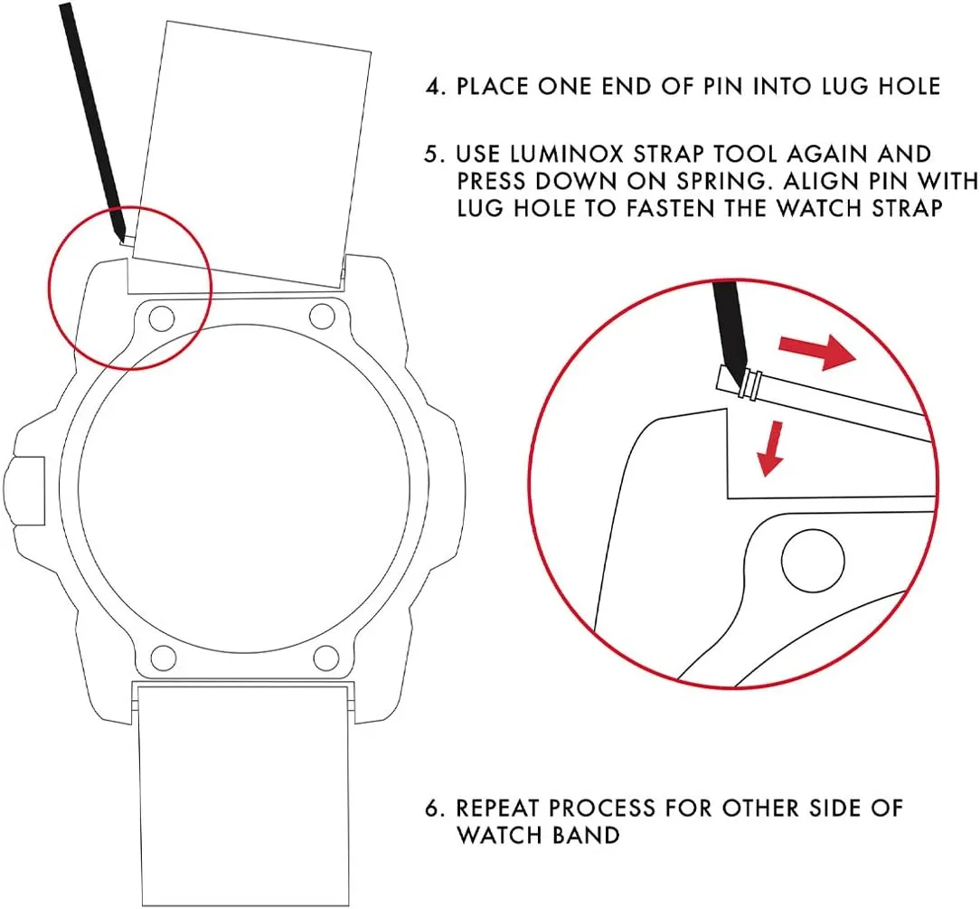 Luminox - Genuine Watch Band - Strap Replacement 19mm, 20mm, 22mm, 23mm, 24mm - Men's Watch Bands Watches - Watch Bands for Men in Rubber, Nylon and Canvas - Several Variants and Colors