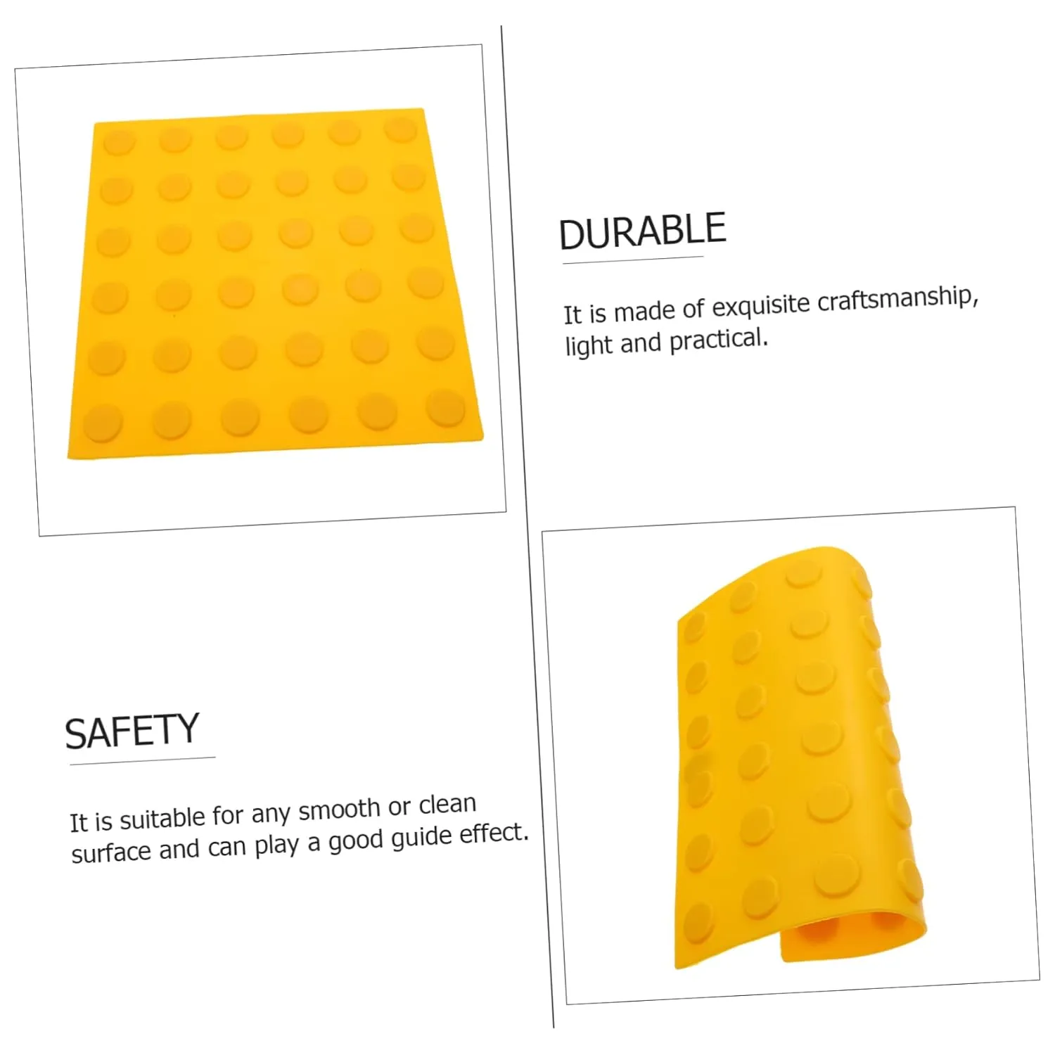 Luxshiny 5pcs PVC Road Board Sturdy Blind Tracks Brick Sidewalk Board for Smooth Surfaces and Easy to Use for Outdoor Navigation and Guide Effect
