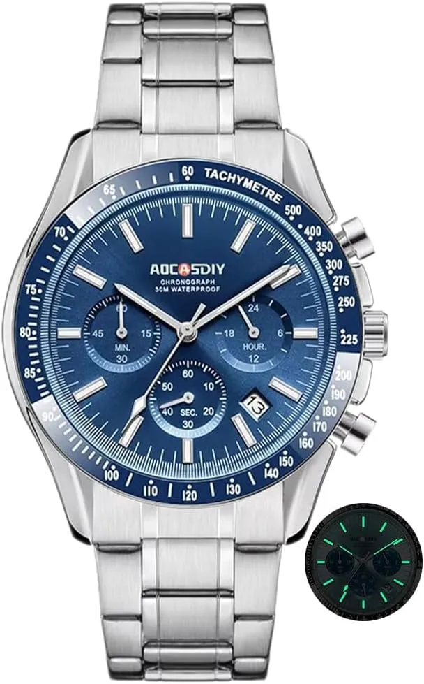 Luxury Man Watch Waterproof Chronograph Luminous Men's Wristwatch Alloy Men Quartz Watches Casual Clock