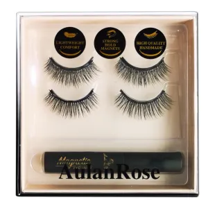 Magnetic Eyelashes Natural Look /3D Medium Cat Eye Magnetic Lashes with Eyeliner/Cruelty-Free & Vegan Faux Mink Lashes /60 Wears
