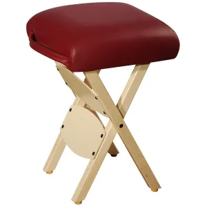 Master Massage Wooden Handy/Folding Massage Stool Burgundy