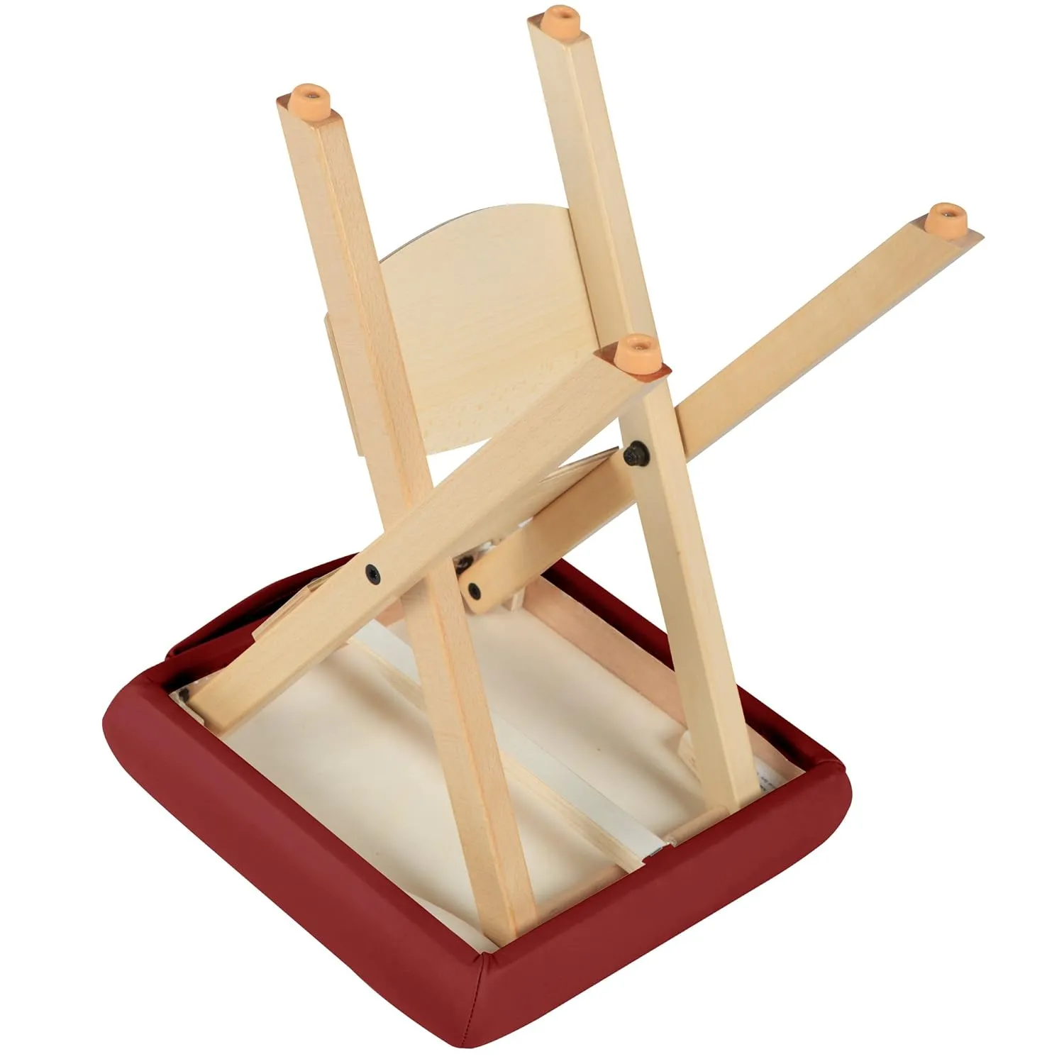Master Massage Wooden Handy/Folding Massage Stool Burgundy