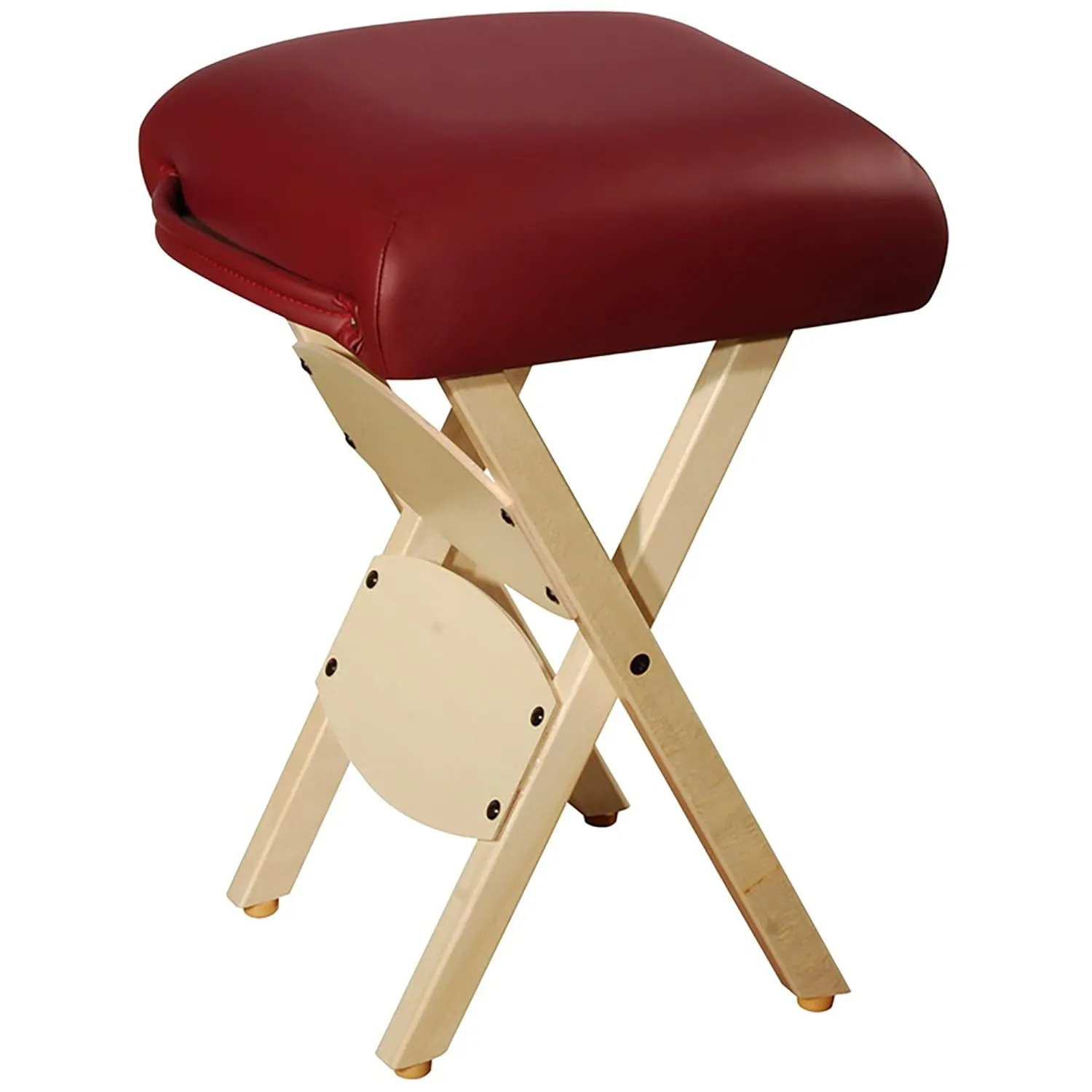 Master Massage Wooden Handy/Folding Massage Stool Burgundy