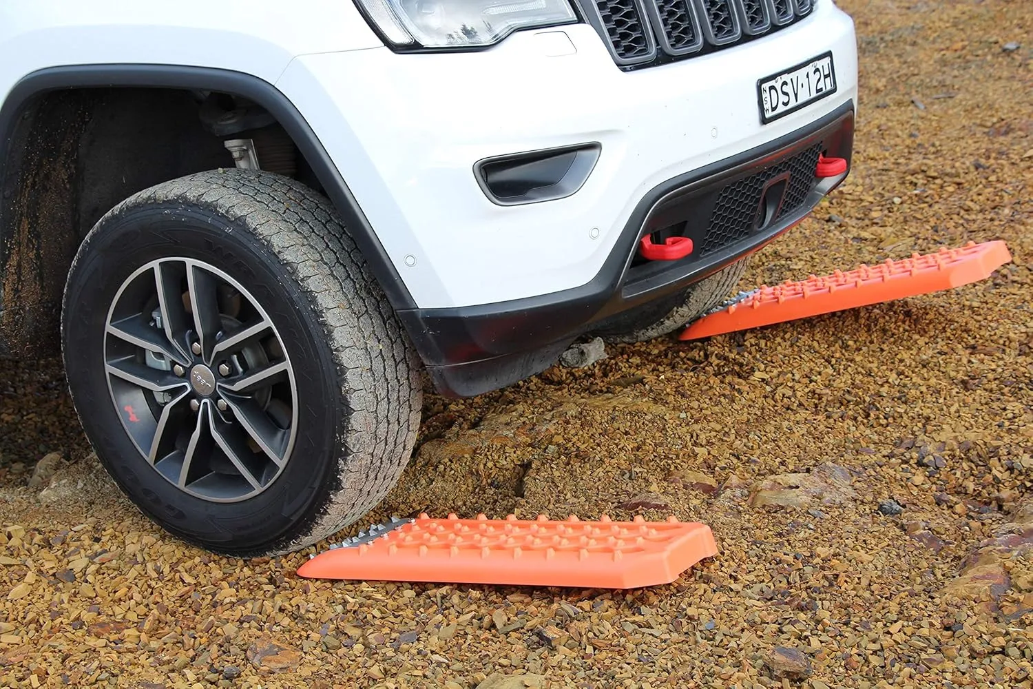 Maxsa 20322 Metal Gripped Escaper Buddy Traction Boards for Off-Road Mud, Sand, & Snow Vehicle Extraction, Bendable, Unbreakable, Orange, 2 Pack