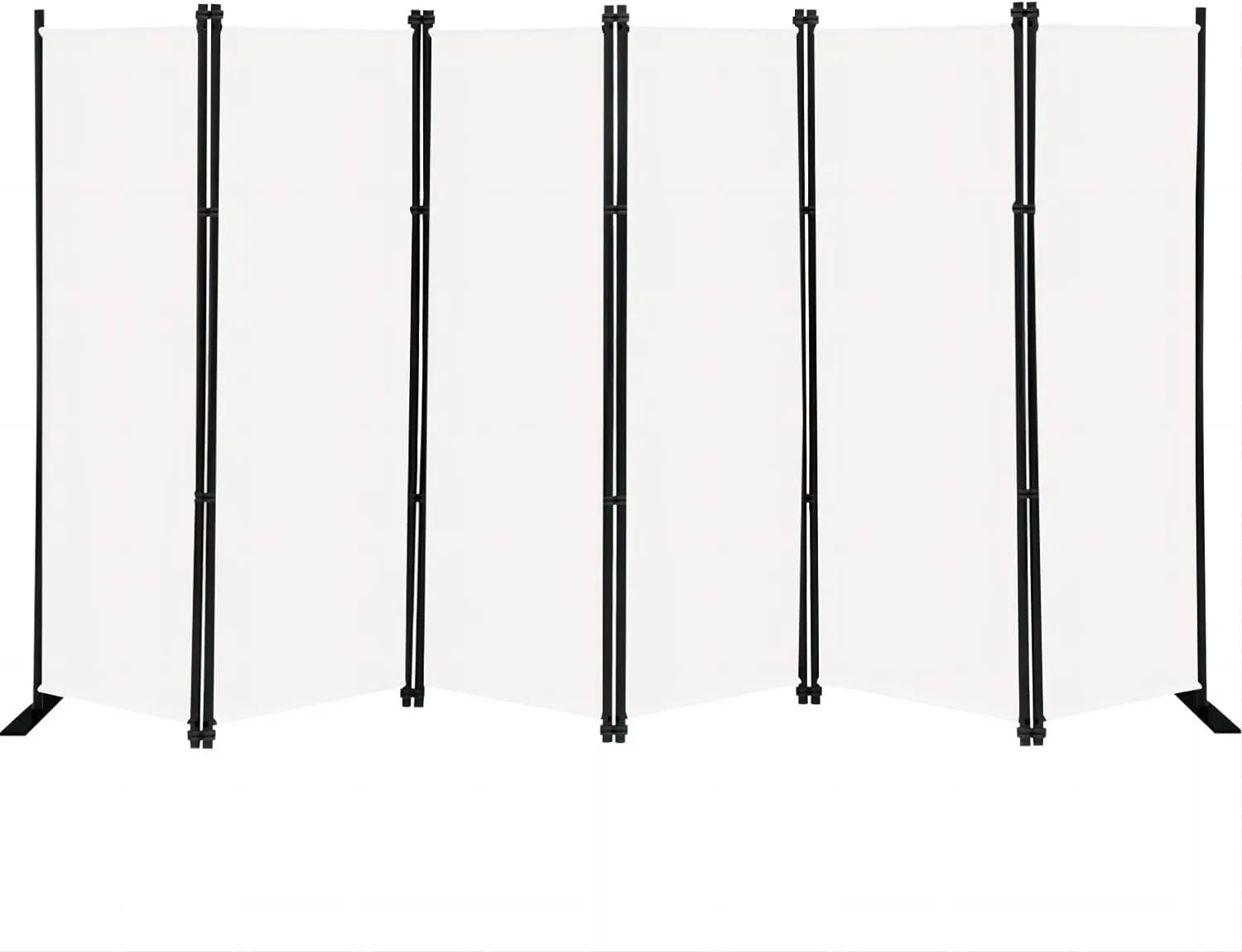 MAYOLIAH 6 Panel Folding Privacy Screen 9ft Wide, 6ft Tall Partition Room Divider Portable Office Walls Dividers Panel, White