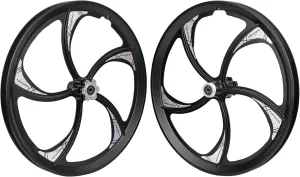 MEGHNA Bike Wheelset 5 Spokes Lightweight Aluminium 20 inch Integrated Wheel Compatible with 6 Bolt Disc Brake Single/6-11 Speed Thread Freewheel Hub for Kids Bike Mountain Bike BMX Folding Bike