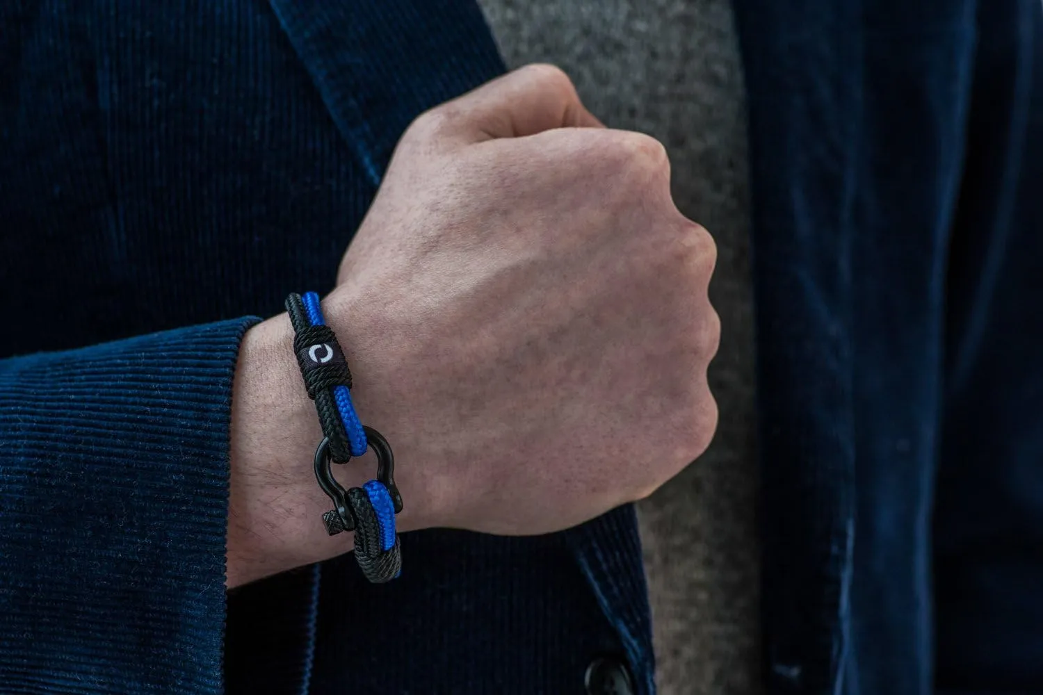 Mens Rope Bracelet - Stainless Steel Black Shackle, Extremely Durable and Scratch Resistant Waterproof Paracord, Handmade, Nautical Wristband for Men
