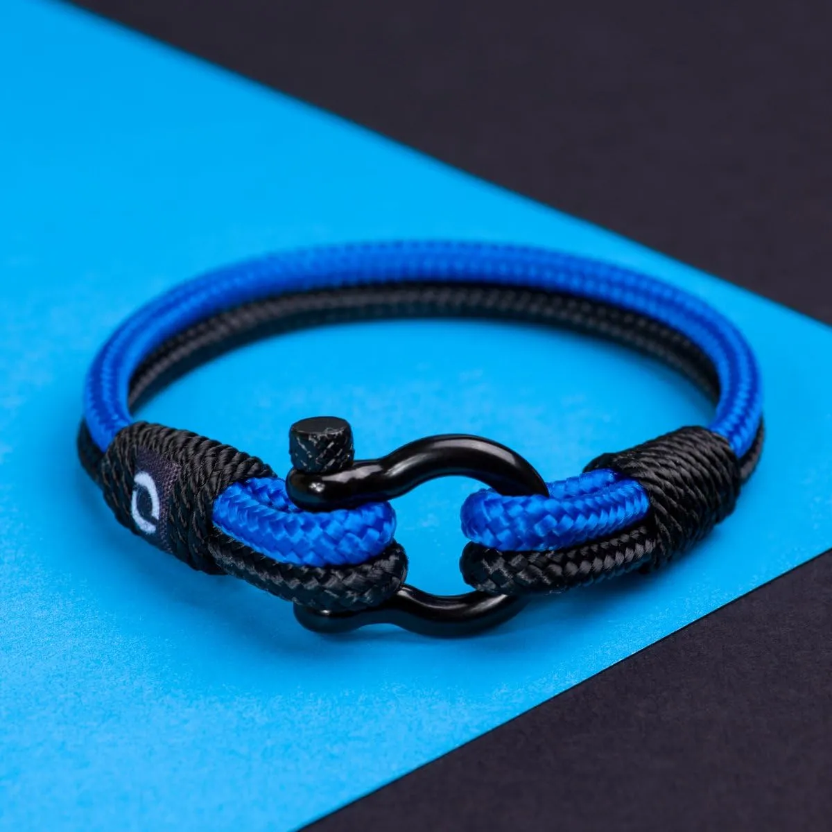 Mens Rope Bracelet - Stainless Steel Black Shackle, Extremely Durable and Scratch Resistant Waterproof Paracord, Handmade, Nautical Wristband for Men
