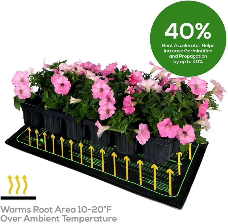 MET Certified 6 Pack Seedling Heat Mat, Seedfactor Waterproof Durable Germination Station Heat Mat, Warm Hydroponic Heating Pad for Indoor Home Gardening Seed Starter