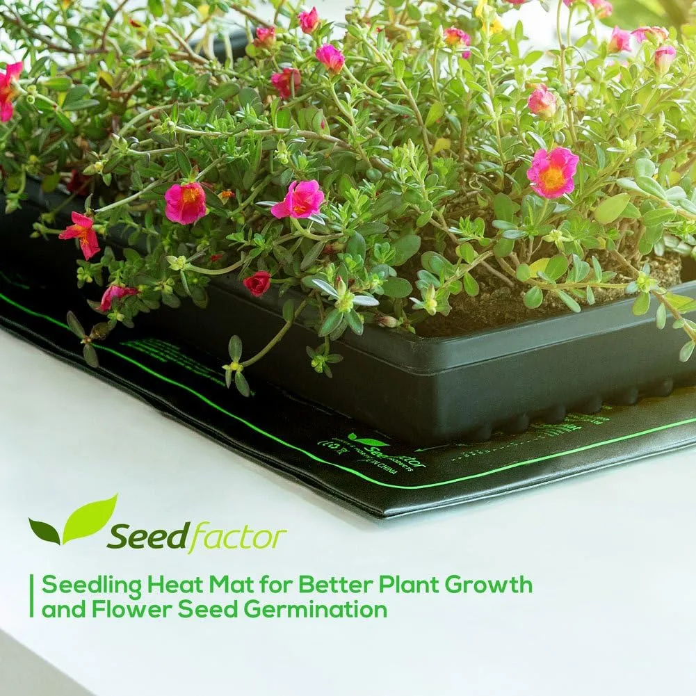 MET Certified 6 Pack Seedling Heat Mat, Seedfactor Waterproof Durable Germination Station Heat Mat, Warm Hydroponic Heating Pad for Indoor Home Gardening Seed Starter