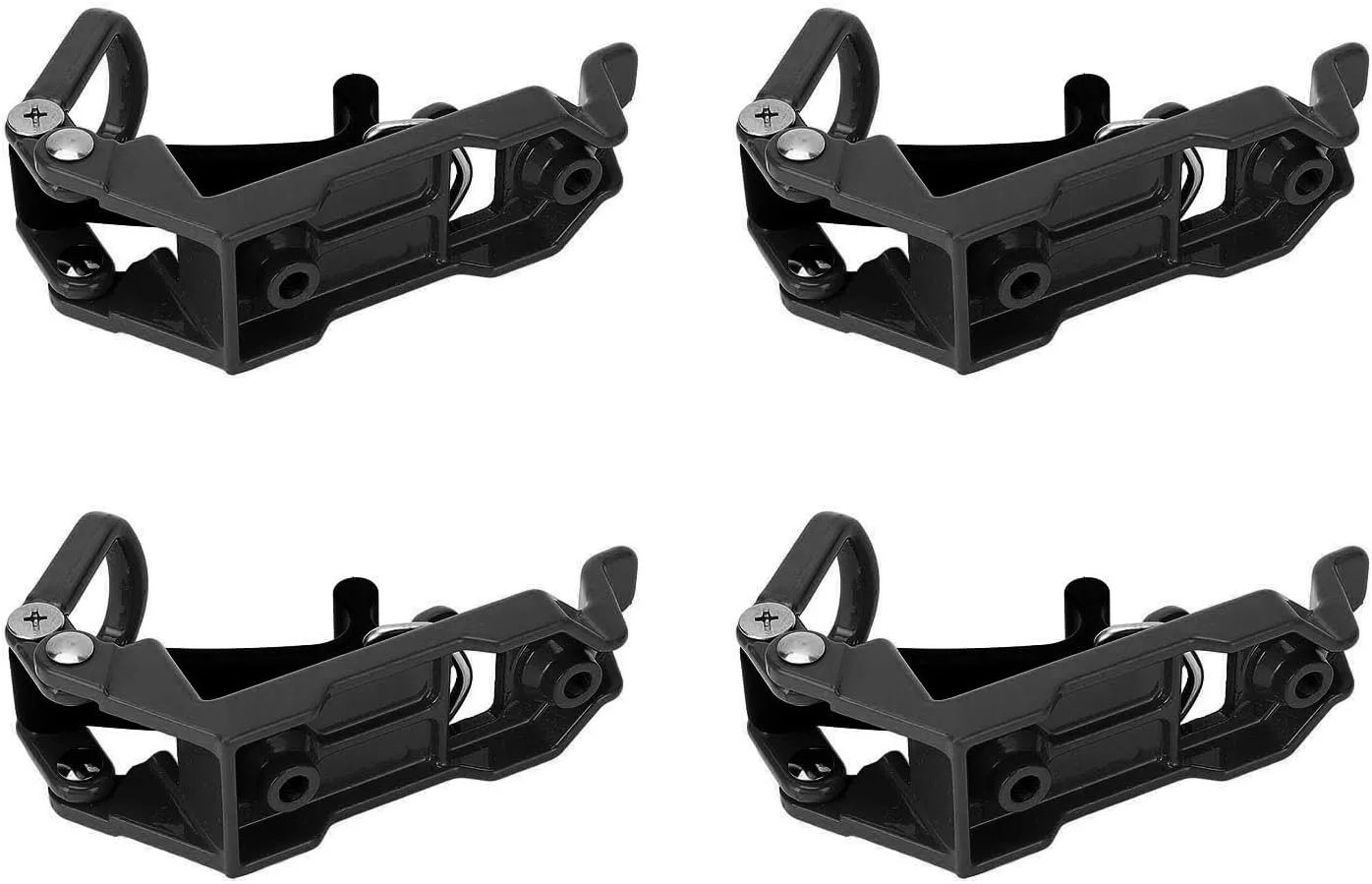 Metal Rubber Clamp Holder, Heavy Duty Multipurpose 4 Sets Roof Rack Shovel Holder Firmly Fixed for Boat Tools (Black)