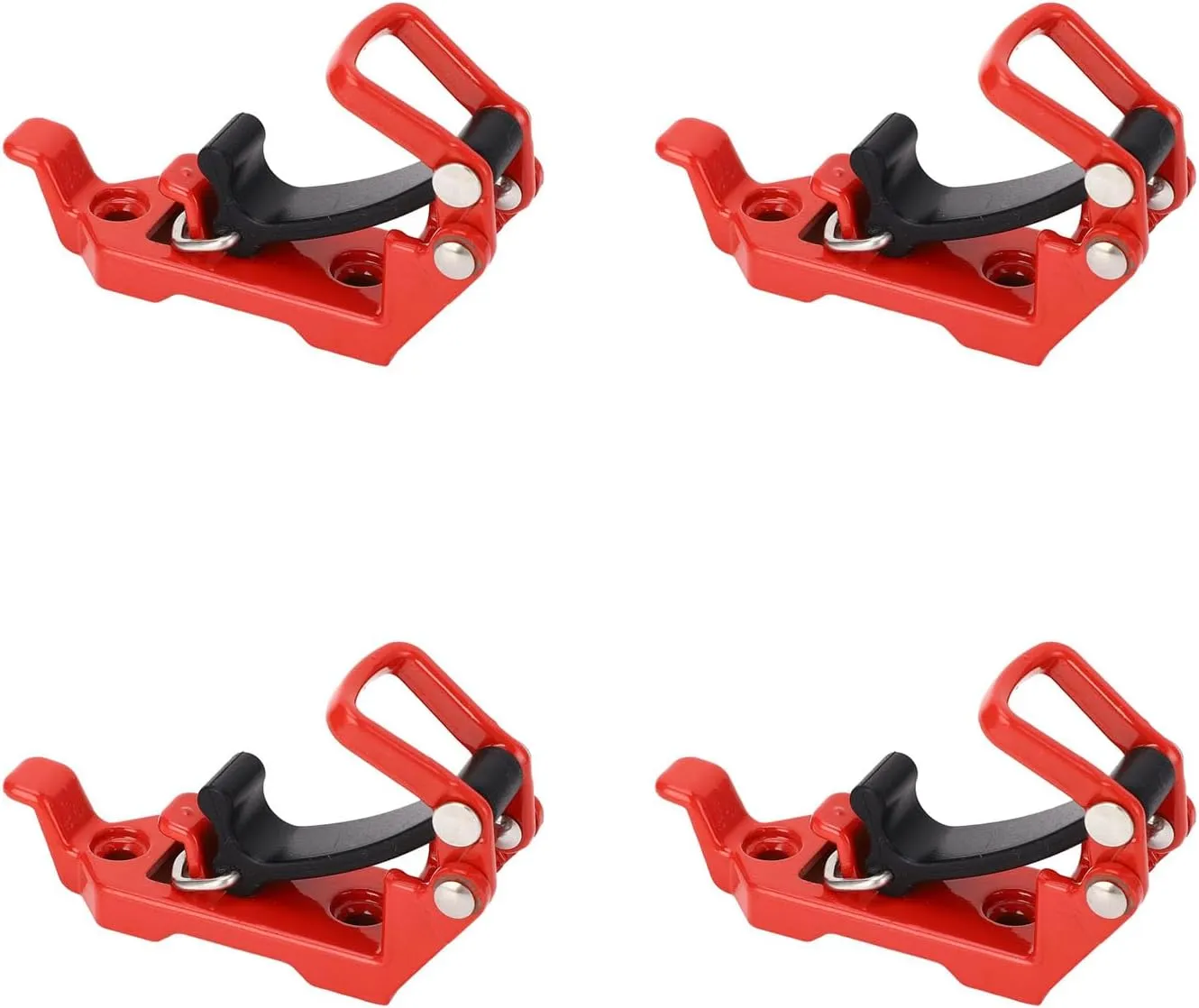 Metal Rubber Clamp Mount, Roof Rack Shovel Mount, Heavy Duty Clamp Mounting Bracket for Car, Canoe, Boat, Car Rack Parts & Accessories (Red)