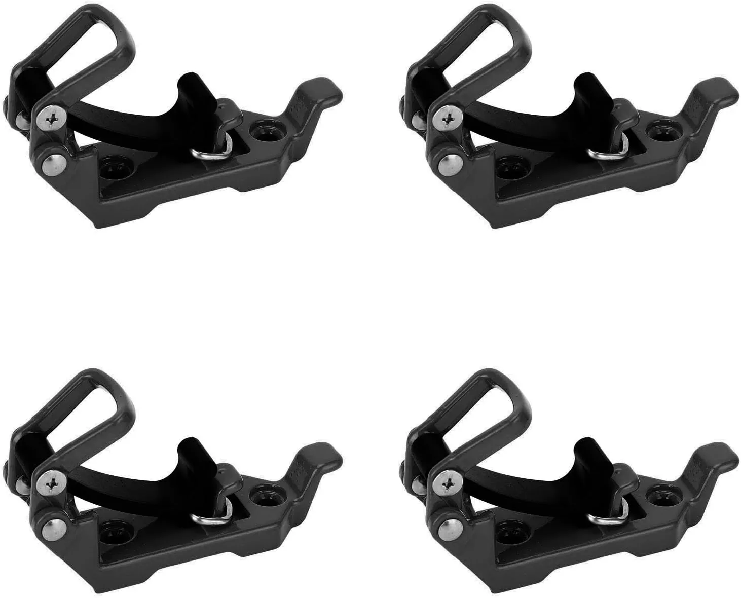 Metal Rubber Clamp Mount, Zinc Alloy Roof Rack Shovel Mount Multipurpose Firmly Fixed 4 Sets High Weight Bearing for Roof Rack Boats Tool (Black)