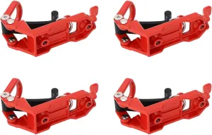 Metal Rubber Clamp Mounting Kit, 4 Sets Heavy Duty Multipurpose Metal Rubber Clamp Mounting Bracket for Roof Rack with Shovel, Paddle, Transportrack (Red)